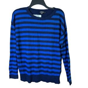 DKNY Women's Blue/Navy Striped Crew Neck Pullover Sweater Size appx‎ M/L P
